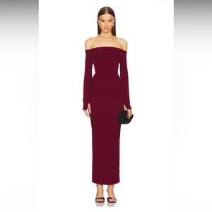 Elegant Off-Shoulder Burgundy Dress